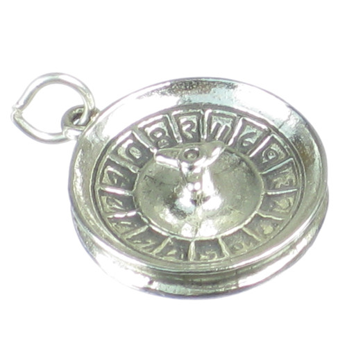 Roulette wheel sterling silver charm .925 Gambling Casino charms