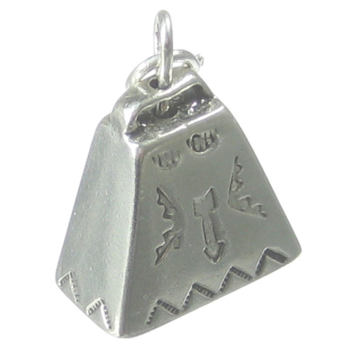 Cow Bell sterling silver charm .925 x 1 Cows Bells charms