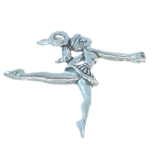Ballerina 2D sterling silver charm .925 x 1 Ballet Ballerinas charms