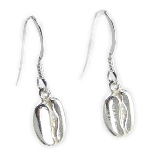 Coffee Bean sterling silver earrings 925 x 1 pair cofee beans dangle earring