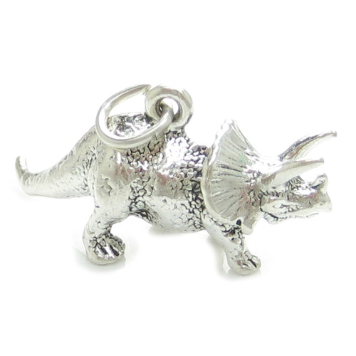 Triceratops dinosaur sterling silver charm .925 x 1 dinosaurs charms