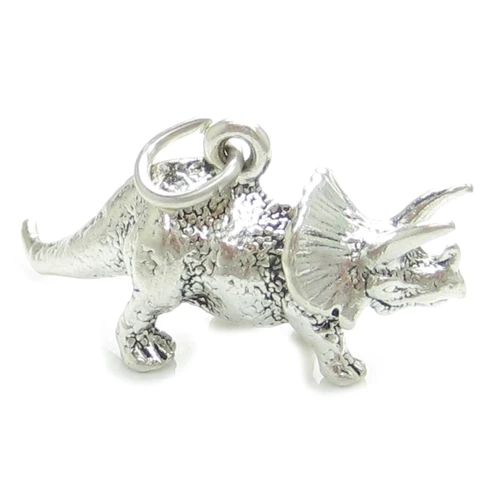 Triceratops dinosaur sterling silver charm .925 dinosaurs charms