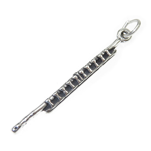 Flute sterling silver charm .925 Flutes Musican Orchestra charms