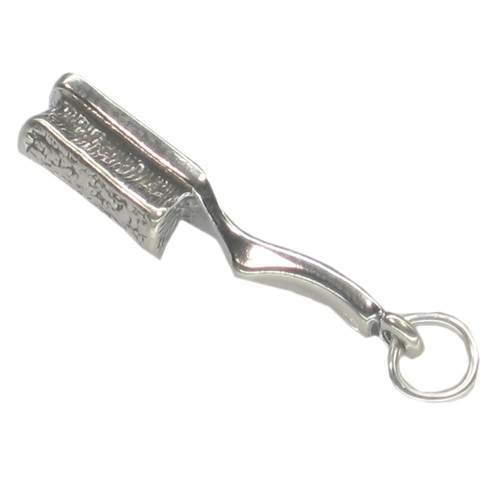 Hairbrush sterling silver charm .925 x 1 Hairdressing charms