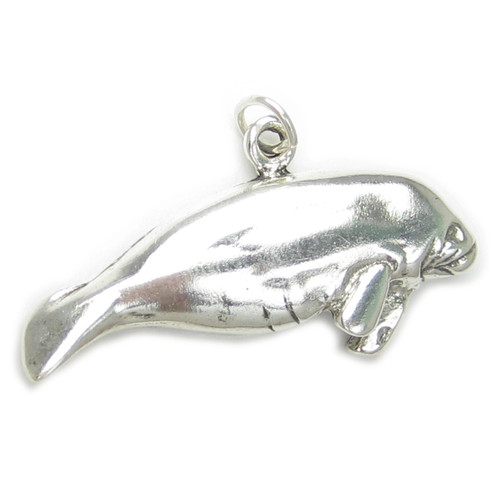 Manatee sterling silver large charm pendant .925 x 1 Manatees charms
