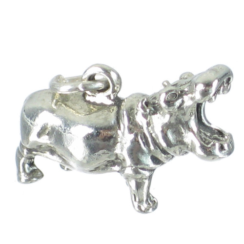 Hippopotamus sterling silver charm .925 x 1 Hippo Hippos charms