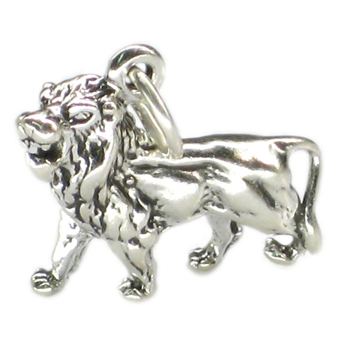 Lion sterling silver charm .925 x 1 Leo and Lions charms
