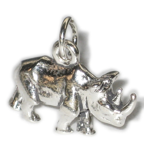 Rhinoceros sterling silver charm .925 Rhino Rhinos Rinos charms