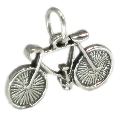 Bicycle Bike sterling silver charm .925 x 1 Cycling Bikes charms