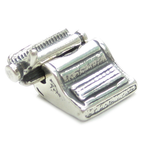 Typewriter sterling silver charm .925 x 1 Type Writer Author charms