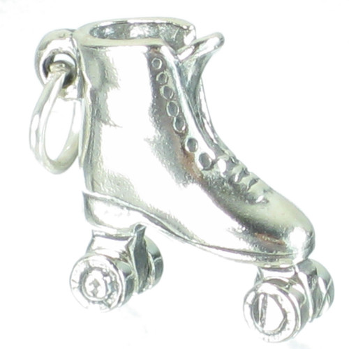 Roller Skate Boot sterling silver charm .925 x 1 Skating Boots charms