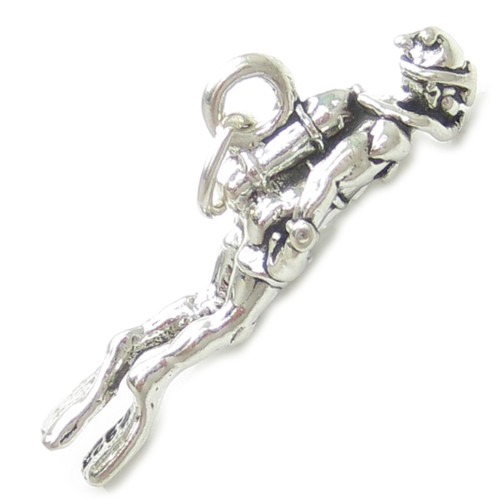 Scuba diver sterling silver charm .925 x 1 Diver Diving charms
