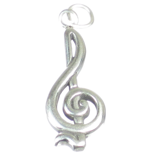 Treble Clef sterling silver charm pendant .925 x 1 Music Notes charms