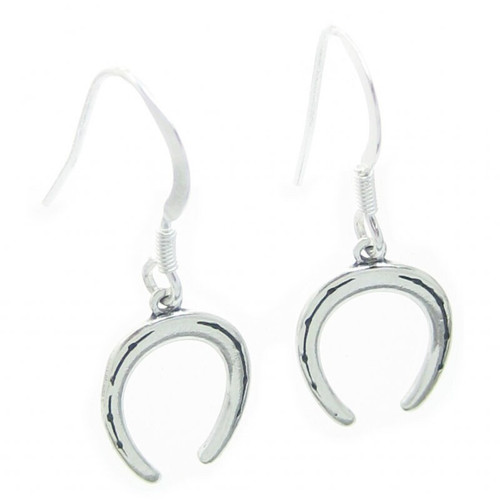 Horseshoe sterling silver earrings 925 x 1 pair lucky drops