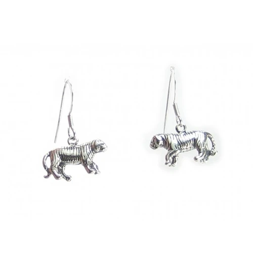 Tiger sterling silver earrings .925 pair Big Cats earrings