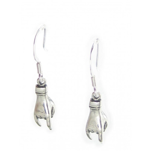Italian Good Luck Hand Sign sterling silver earrings .925 pair