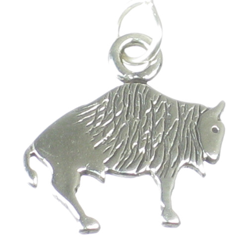 Buffalo sterling silver 2D charm .925 x 1 Bison and Buffalos charms