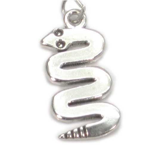 Snake 2d sterling silver charm .925 x 1 Native American snakes charms