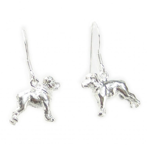 Staffordshire Bull Terrier Dog sterling silver earrings pair