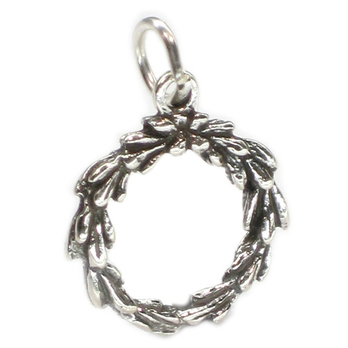 Wreath sterling silver charm .925 x 1 Wreaths charms
