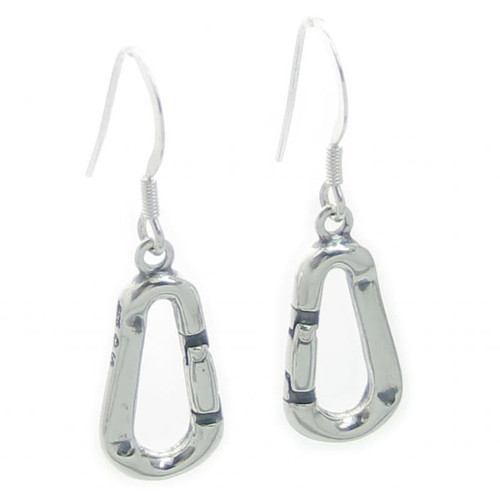 Carabiner sterling silver drop earrings 925 x 1 pair drops