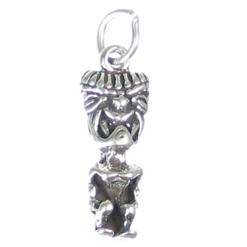 Tiki sterling silver charm .925 x 1 Carvings Tikis Polynesian charms