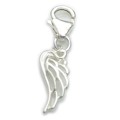 Angel Wing small sterling silver clip charm .925x1 Angels Wings charms