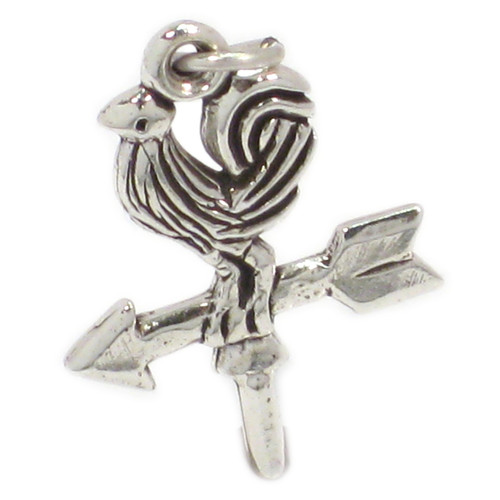 Weather Vane sterling silver charm .925 x 1 Cockerel vanes charms