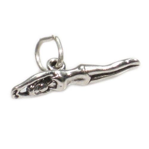 Female swimmer sterling silver charm .925 Lady swimming charms