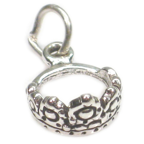 Crown sterling silver charm .925 x 1 Royal Royalty Queen Crowns charms