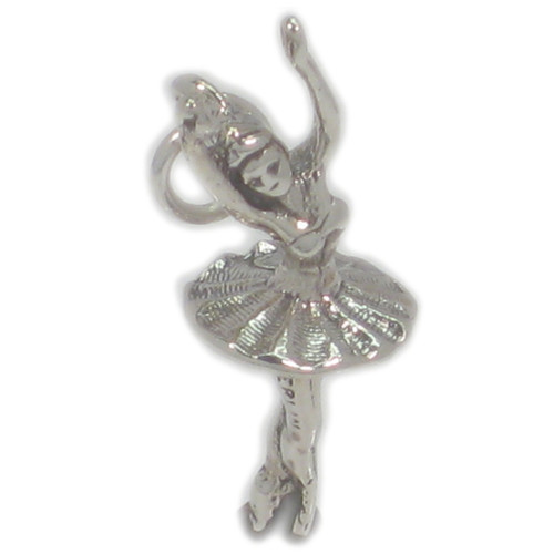 Ballerina Ballet Dancer sterling silver charm .925 Dancing charms
