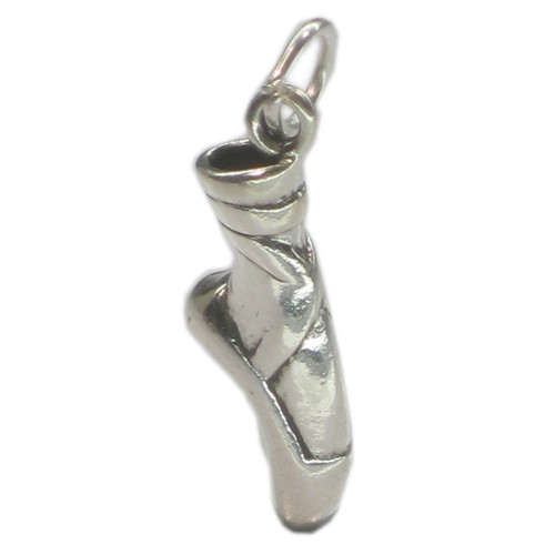 Ballet shoe sterling silver charm .925 x 1 Ballerinas shoes charms