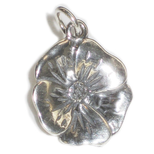 Camrose flower sterling silver charm .925 x 1 Flowers charms