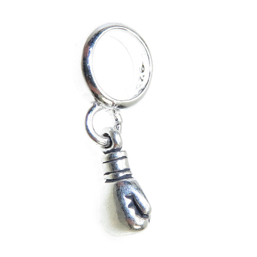Boxing glove TINY bead sterling silver charm .925 Boxer charms