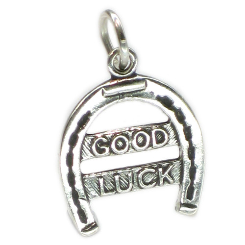 Good Luck Horseshoe sterling silver charm .925 x 1 Lucky charms
