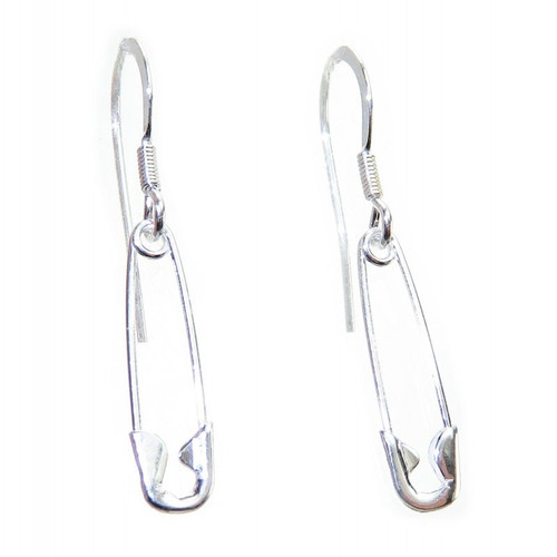 Safety Pin earrings sterling silver .925 pair Safetypin Pins