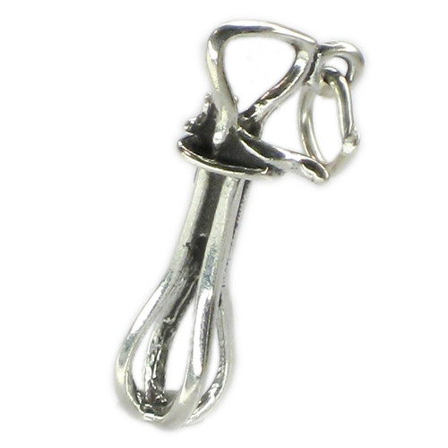 Egg beater - Whisk sterling silver charm .925 x 1 Chef and Cook charms