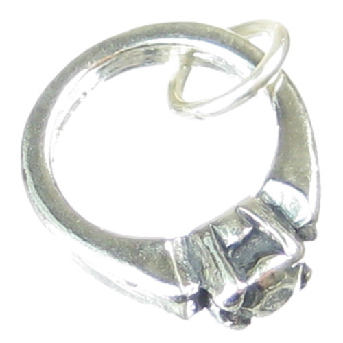 Engagement Ring sterling silver charm .925 Engaged Wedding charms