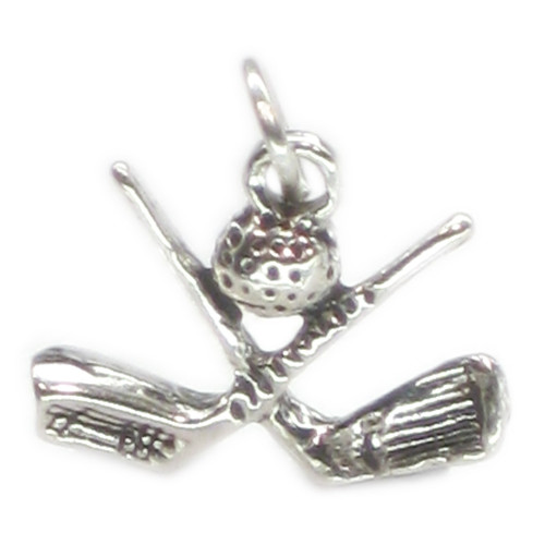 Golf clubs with ball sterling silver charm .925 x 1 Golfing charms