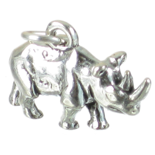 Rhinoceros sterling silver charm .925 x 1 Rhinos Rhino Rinos charms