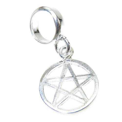 Pentagram small sterling silver charm .925 x 1 Pentagrams charms C