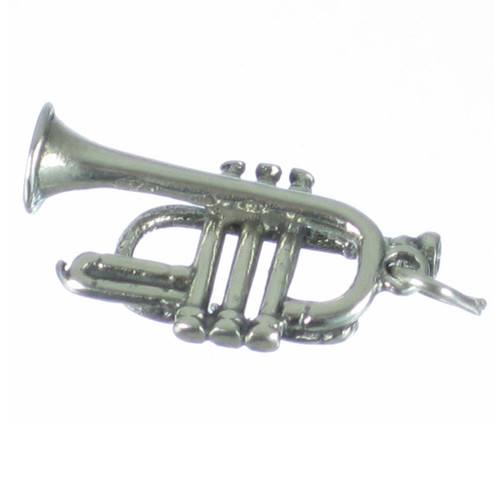French Trumpet sterling silver charm .925 x 1 France Trumpets charms