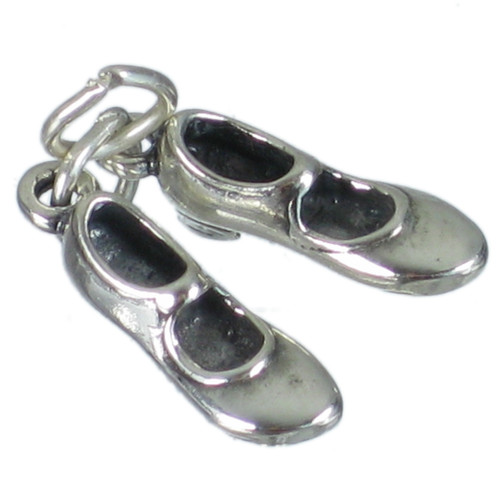 Tap Dancing Shoes sterling silver charm .925 x 1 Dance Shoe charms