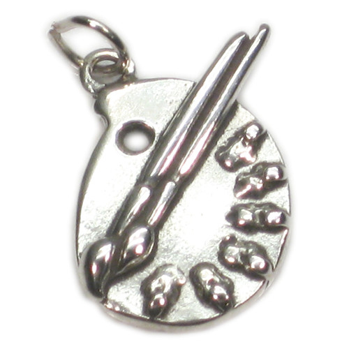 Artist Painting Palette sterling silver charm .925 x 1 Paint Pallet