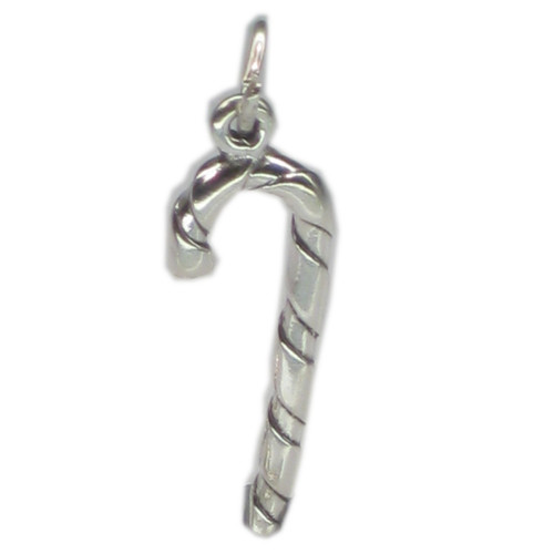 Candy Cane sterling silver charm .925 x 1 Christmas sweets charms