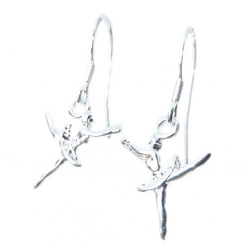 Ballerina SMALL sterling silver hook earrings 925 x 1 pair