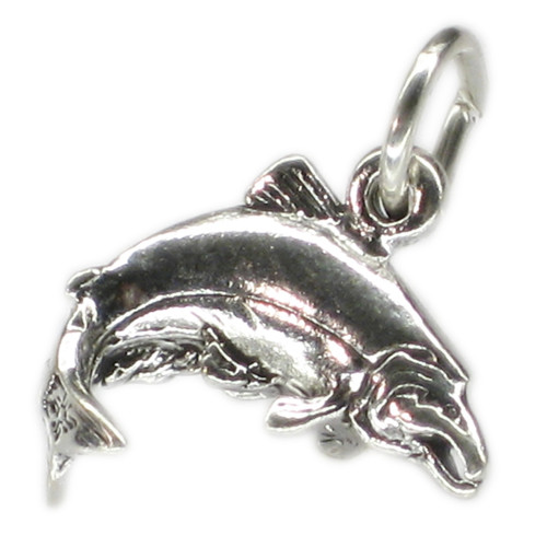 Salmon small sterling silver charm .925 x 1 Fishing and Fish charms