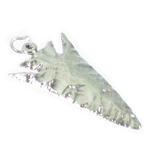 Arrow Head 2D LARGE sterling silver charm pendant .925 Arrows Heads