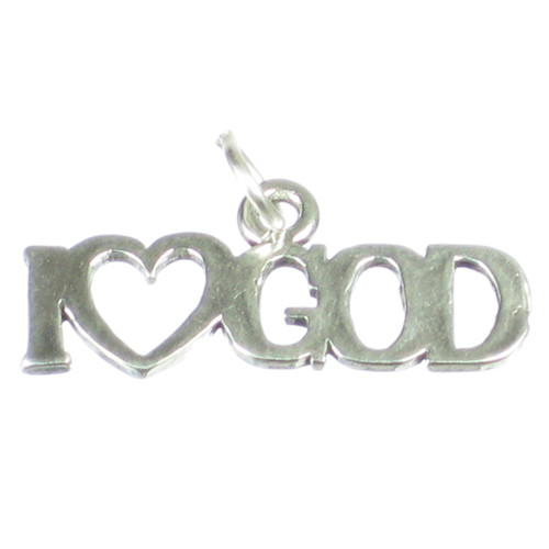 I Love God sterling silver charm .925 Holy Loving Gods charms