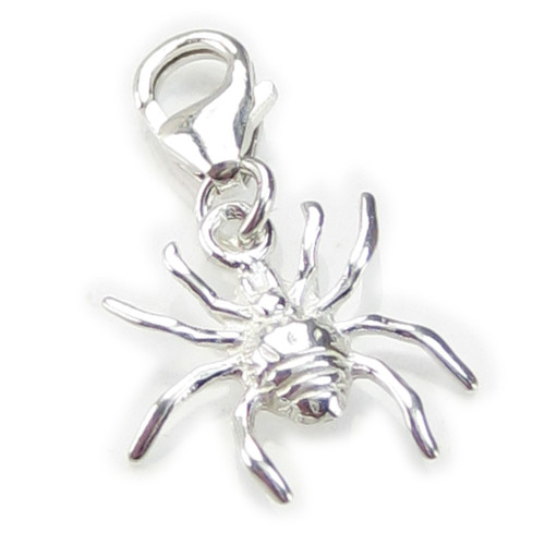Spider on clip TINY sterling silver charm .925 x 1 Spiders charms